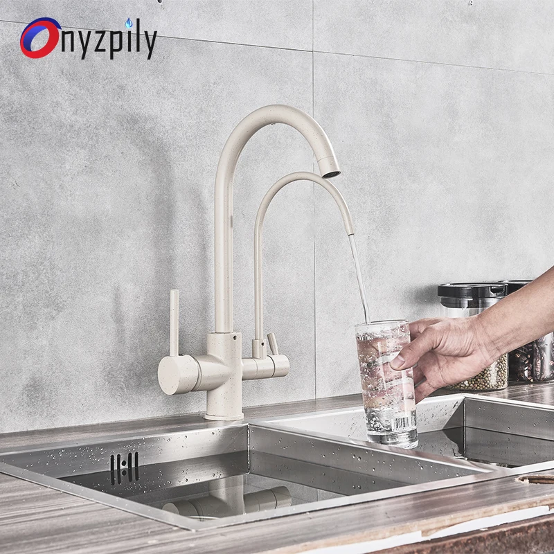 

Filter Kitchen Faucets Deck Mounted Mixer Tap 360 Rotation with Water Purification Features Mixer Tap Crane For Kitchen