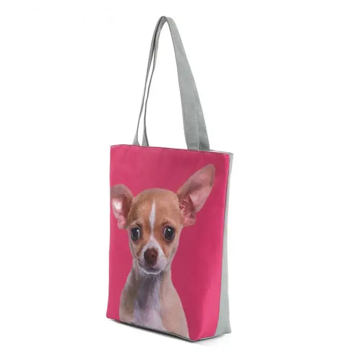 Женский тот, Брезентовая сумка Симпатичные кошки и собаки напечатаны сумки животный дизайн пляжные повседневные сумки на плечо MUG88