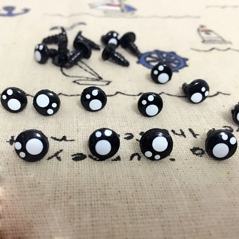 

8mm 12mm 14mm doll eyes cartoon safety eyes nose for dolls toys Sole For Teddy Bear Stuffed Toys Snap Animal Puppet Dolls Craft