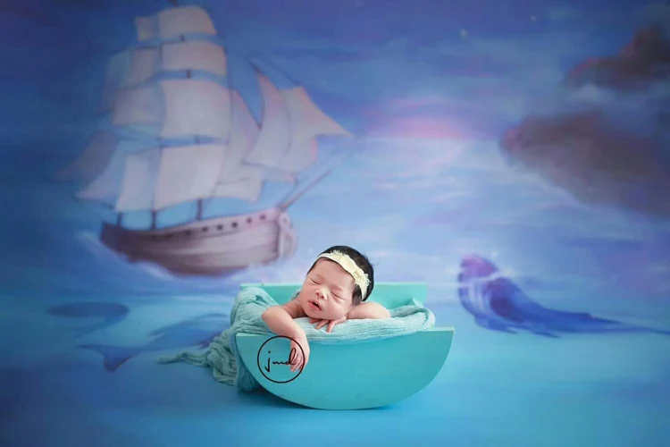 Новорожденный ребенок Фотография Лодка Корзина реквизит младенец bebe fotografia принадлежности для фотосъемки ребенок Фото для студийной съемки деревянный океан корзина материал