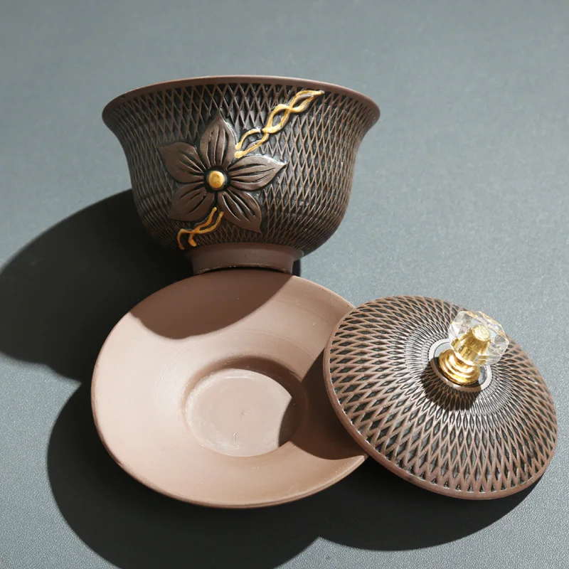 Новый год Фиолетовый Глиняный чай Tureen Teaware Аксессуары Украшение дома бойфренд