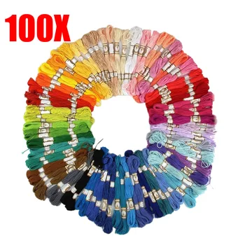 

50/100PCS Cross Stitch Cotton Embroidery Thread Floss Sewing Skeins Craft KM88