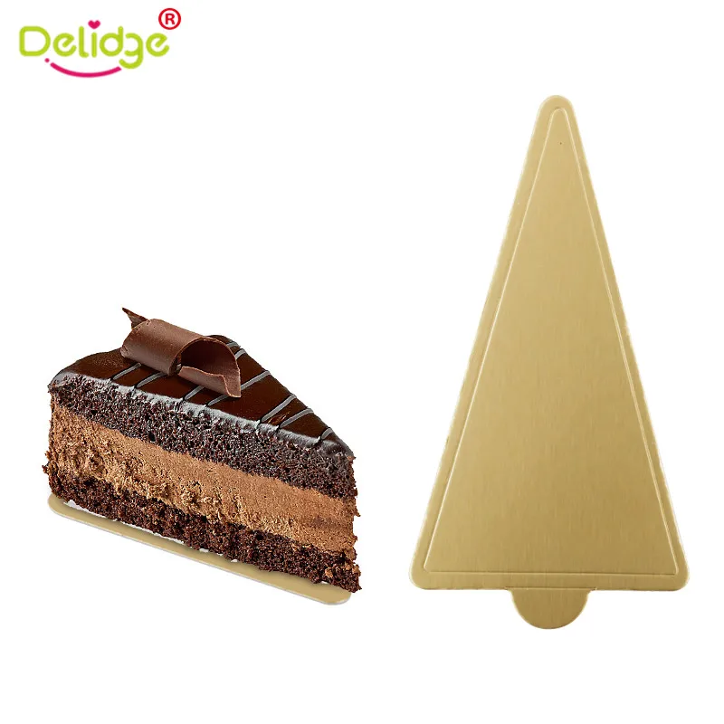  Delidge 50pcs/set Golden Paper Mousse Cake Boards Christmas Tree Shape Cupcake Tray Mouse Base Pads