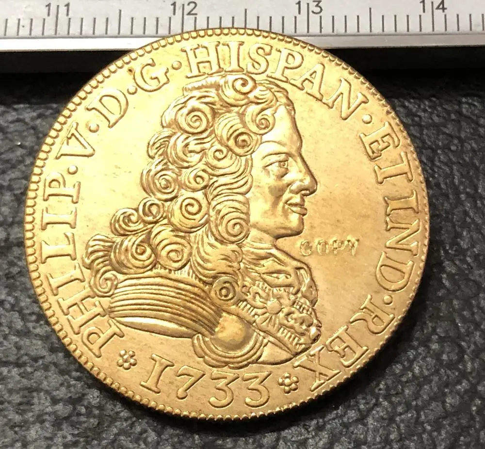 

1733 Spain 4 Escudos-Felipe V Seville Gold Copy Coin