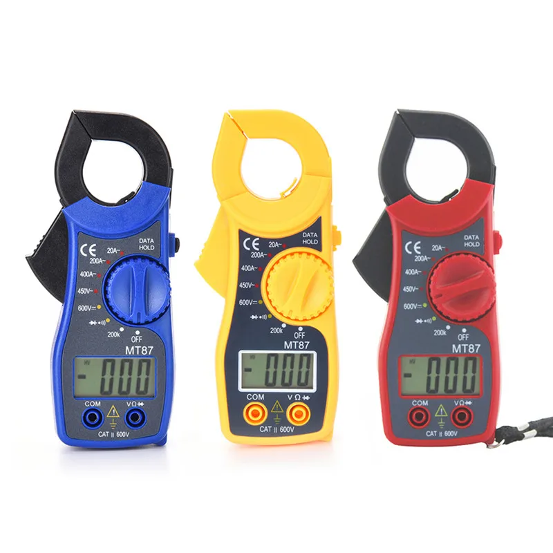 

3 Color MT87 LCD Digital Clamp Meter Multimeter Voltmet Useful Electric Voltage Tester