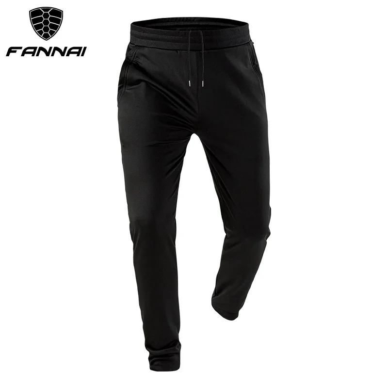 

FANNAI Running Pants Men Black Athletic Football Soccer Trainning Drawstring Polyester Breathable Jogger Pants