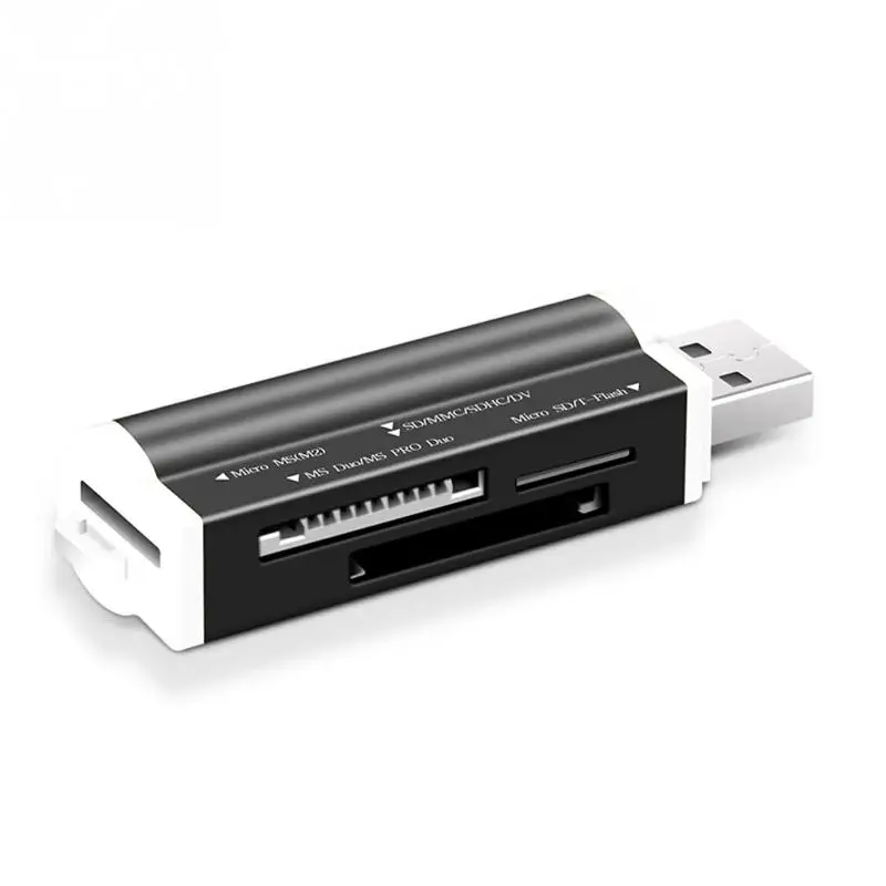 black Мульти все в 1 Micro USB 2,0 считыватель карт памяти Адаптер для Micro HC TF M2 MMC MS PRO DUO кардридер - Цвет: black