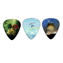 Отличная цена с высоким качеством разноцветные целлулоидные акустические гитары, печатный логотип на гитарный выбор