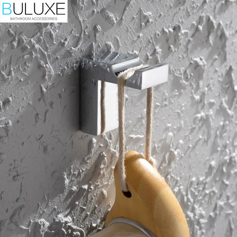 

BULUXE Solid Brass Bathroom Accessories Wall Hanger Chrome Finished Robe Hook Bath Acessorios de banheiro HP7706