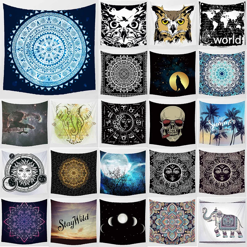 

Unicorn beauty mandala wolf hanging wall tapestry home decoration wall art tapestry bedroom tapestry size 1500mm*1500mm