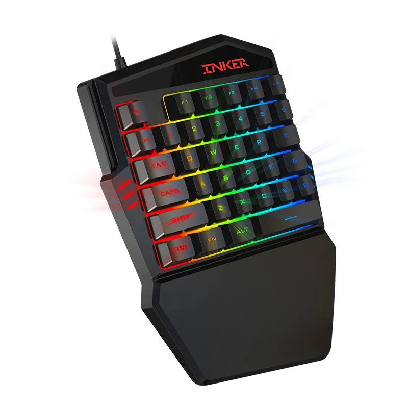 

for mobile pubg Wired Gaming Keypad with LED Backlight 35 Keys One-handed Membrane Keyboard Teclado Gamer Floating LED Back