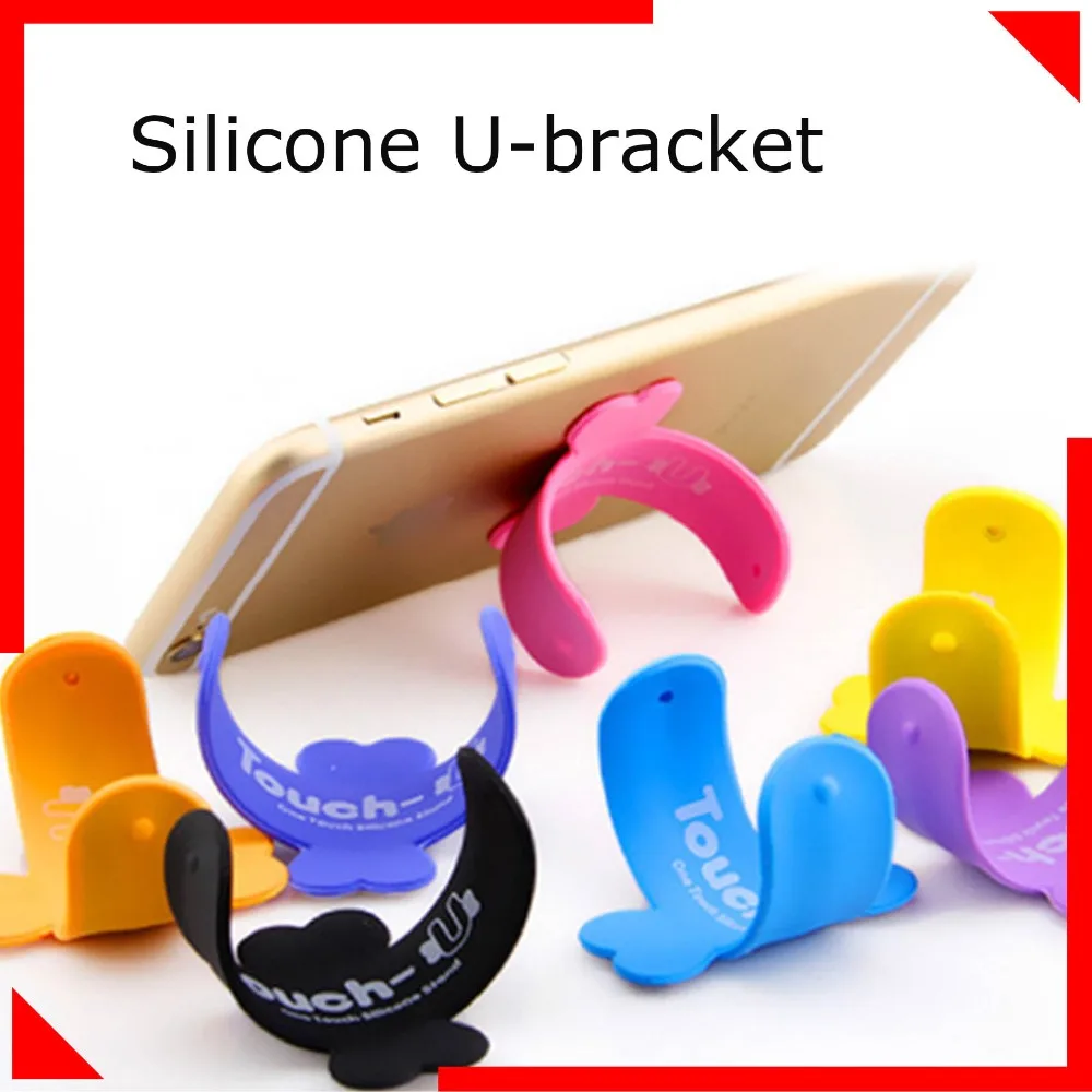 10 pice Mobile Phone Holder Stand Silicone Magic stickers U bracket for