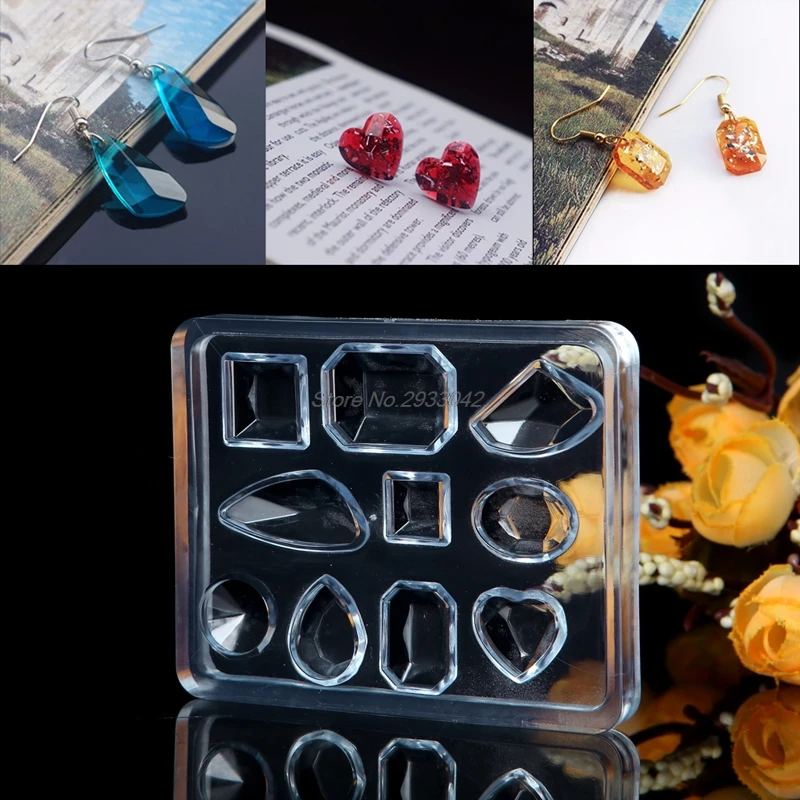 

Geometric Jewelry Mold Pendant Earring Silicone Resin Craft Making Tool Handmade-W128