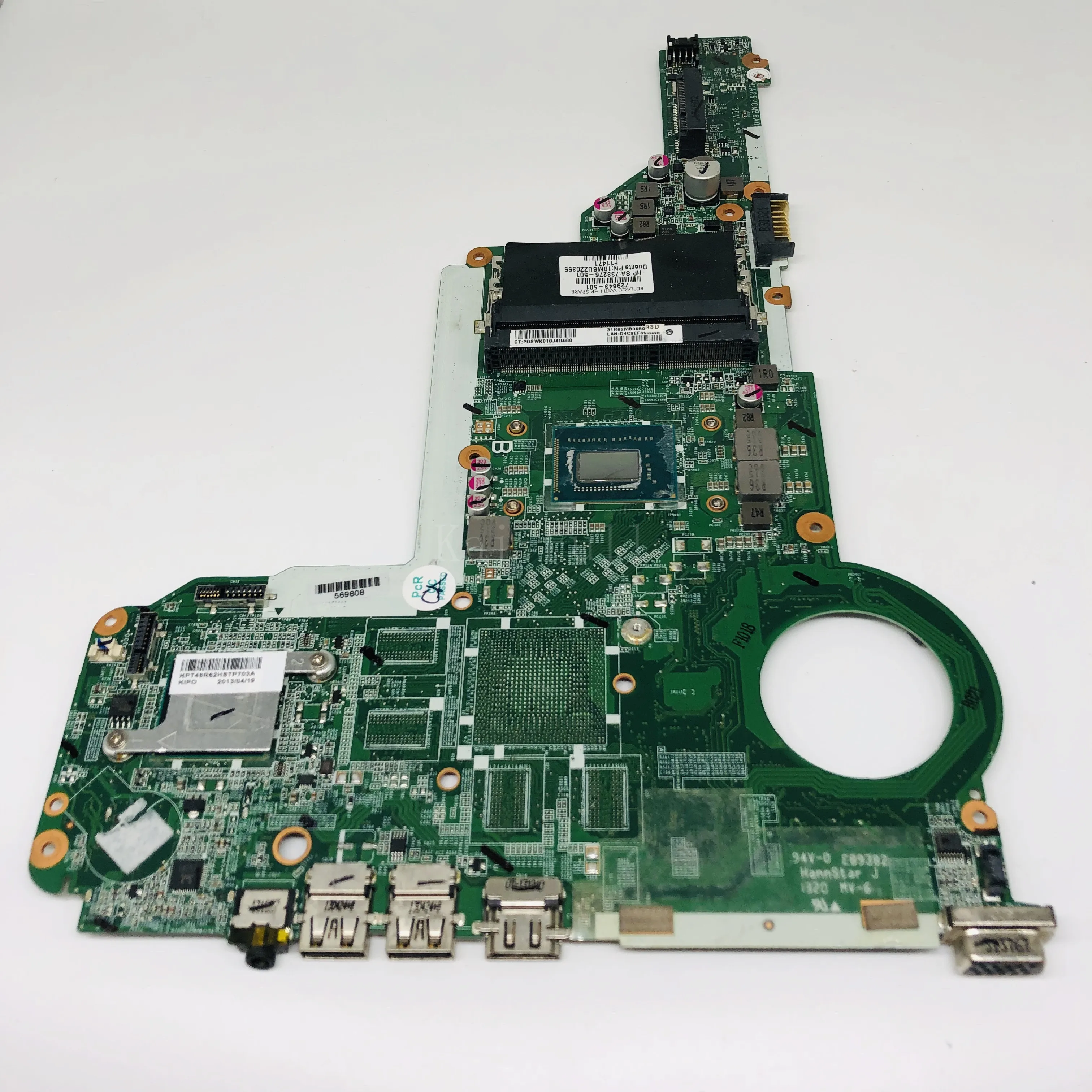 

High quality for 15-E 17-E 729843-501 729843-001 Laptop Motherboard I3-3110M SR0N2 DAR62CMB6A0 100% Full test work