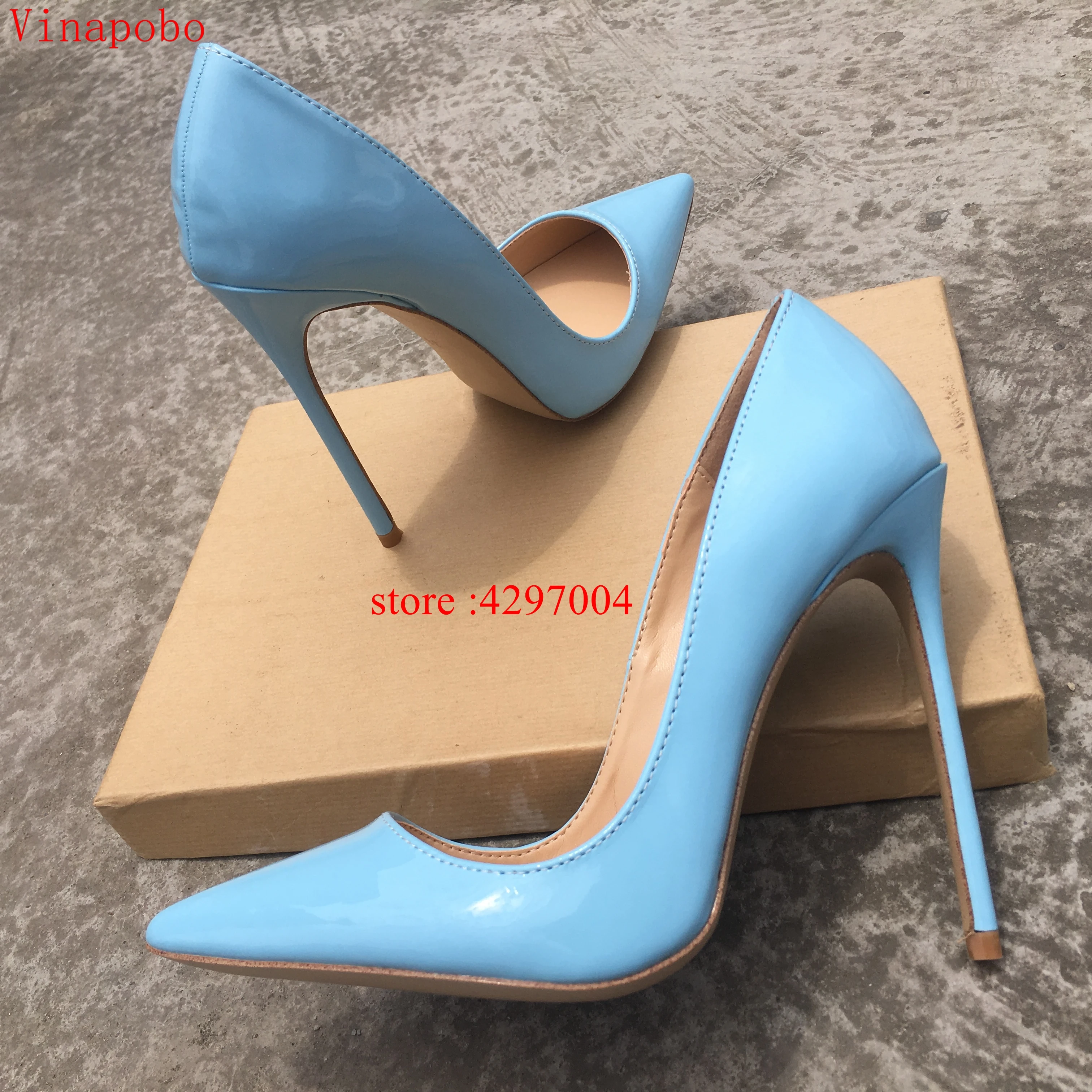 Ladies Designer Shoes Women So Nice Kate 12cm/10cm/8cm Patent Leather Blue Stiletto High Heels Fashion Wedding Shoes Women Pumps