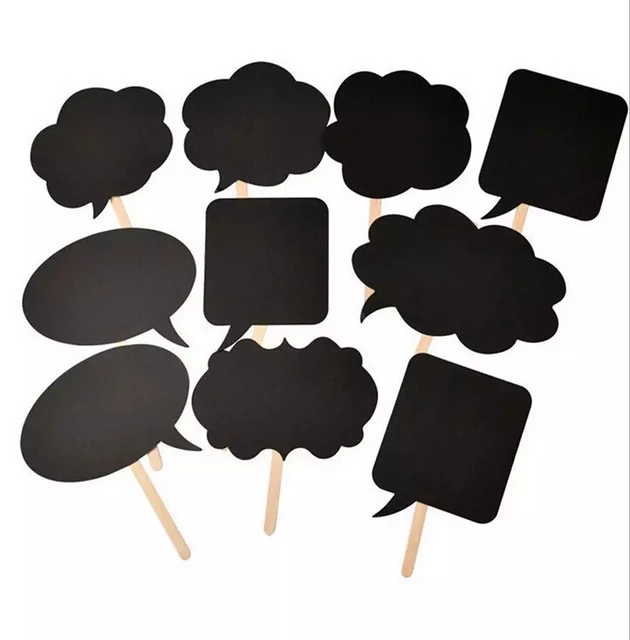 10pcs Lot Photo Booth Prop Thought Bubble Wedding Decoration 10pcs Lot Photo Booth Prop Thought Bubble Wedding Decoration Birthday Party Black Card Board Chalkboard