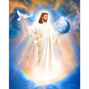 

New 5d Rhinestones Diy Full Drill Mosaic Diamond Painting Cross Kits Stitch Square Resin Diamond Embroidery Jesus Figure