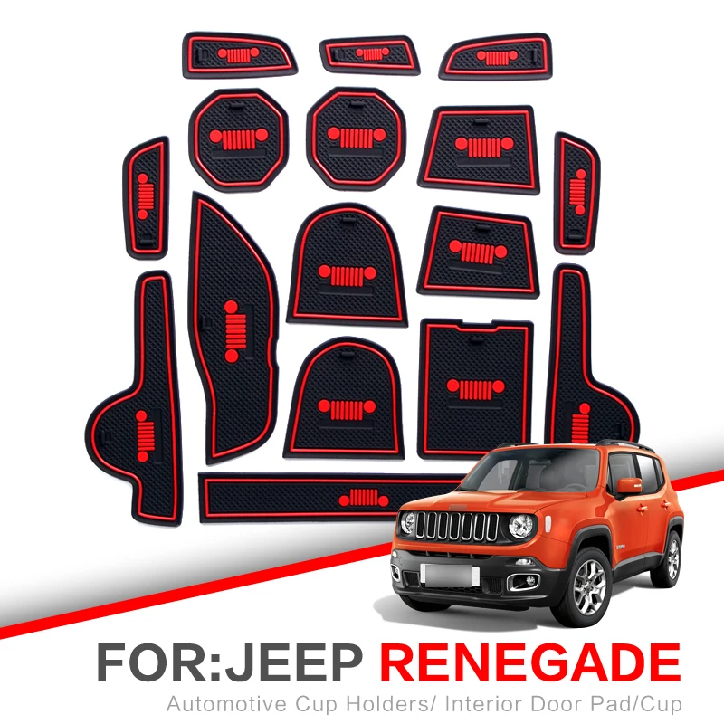 LFOTPP Car Non-Slip Interior Door Gate Slot Mats Compatible with 2019-2020 RAV4 Cup Holder Pads Groove Mat Cushions,12 PCS Rubber Mat Red