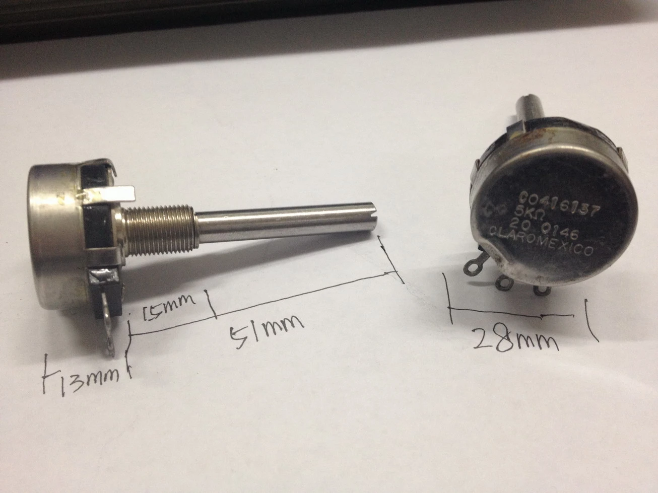 CLAROSTAT C0416137 Mexico Single Potentiometer 5K Handle Length 51MMX6