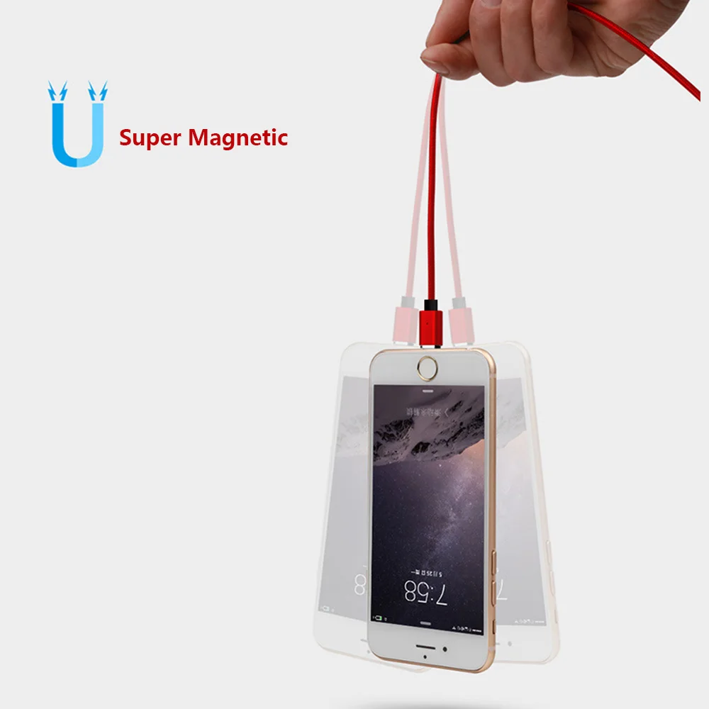 Магнитные зарядные устройства для Samsung Galaxy S9 LG Xiomi Huawei Usb кабель освещения IPhone 7 8