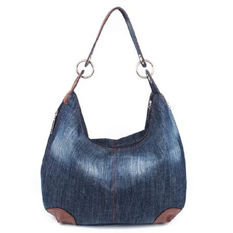 Large Denim Ladies Hand Bags Women Bag Big Hobo Purses and Handbags