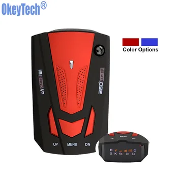 

OkeyTech Newest Auto 360 Degree Car Anti Radar Detector for Vehicle V7 Speed Voice Alert Warning 16 Band LED Display Detector