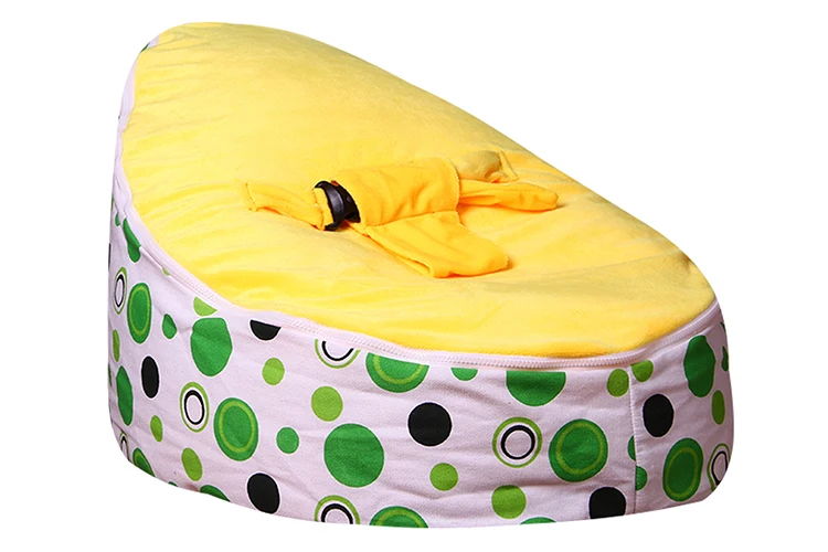 Levmoon средний зеленый круг печати кресло мешок детская кровать для сна Портативный складной детского сиденья Диван Zac без наполнитель