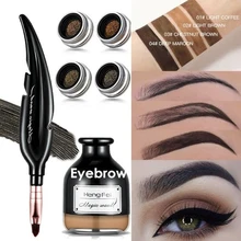 Крем для бровей с воздушной подушкой, гель для макияжа, тени для бровей, легко носить, пигмент, краситель, 4 цвета, перо, форма для глаз, усилитель бровей