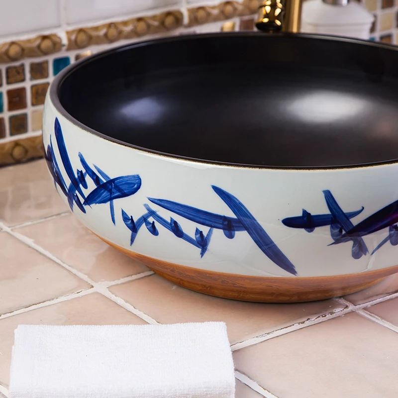 Jingdezhen ceramic art countertop wash basin bowl for bathroom lavabo sink Bathroom sink modern ceramic bathroom sink  (10)