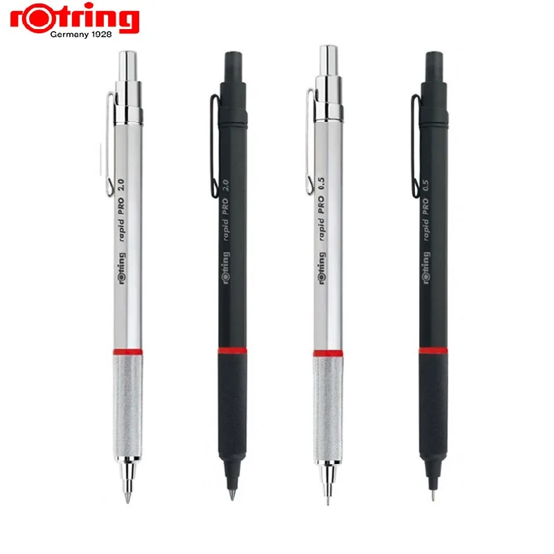 Rotring Rapid Pro металлический механический карандаш 2,0 мм/0,5 мм 0,7 мм черный/серебристый высококачественный автоматический карандаш для рисования