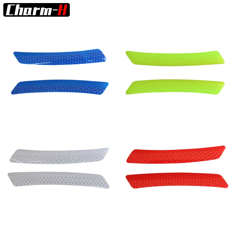 2pcs for BMW Ford Benz Audi Universal Reflective Tape Strip Mark Safety Warning Sign Marking Truck Wheel Eyebrow Decal Sticker