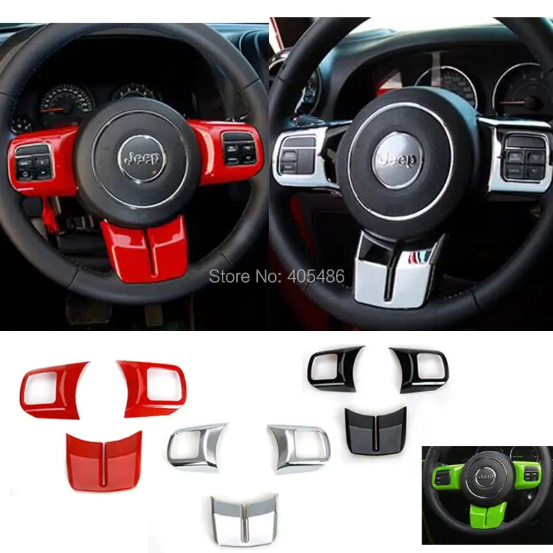 Us 23 2 20 Off Newest Hot Fashion Steering Wheel Cross Cover Trim Molding Interior Accessories Abs For Jeep Wrangler Jk 2007 2016 In Car Stickers
