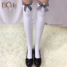 Leechee Новые Женские однотонные многоцветные с бантом, универсальные, для ролевых игр, дышащие чулки с высокой трубкой WMYS13