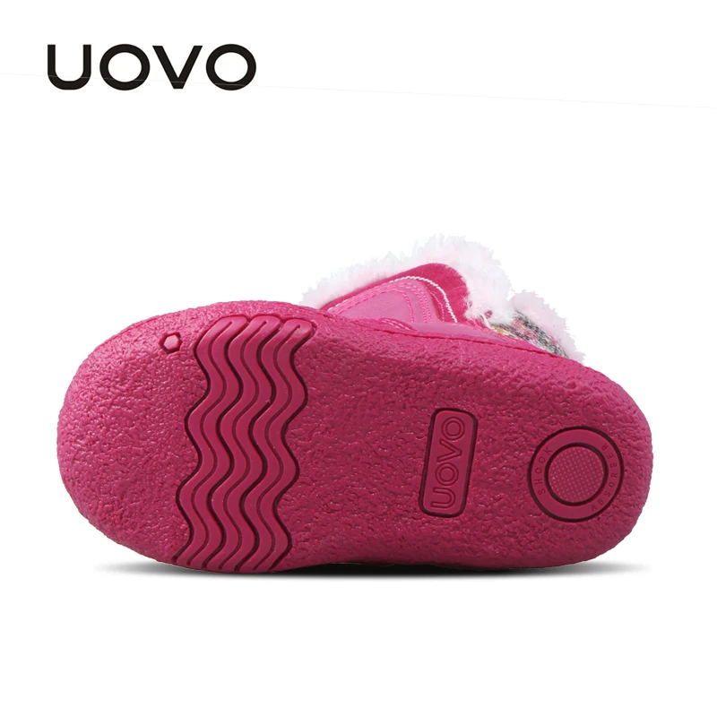 Uovo зимние ботинки для девочек из овчины детская зимняя обувь шерстяные Войлочные ботинки детские ботинки Размер 23-30