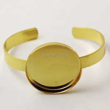 

Golden tone Plated Brass Blank Bangle Base Round Deep Wall Bezel cups Open cuff Bracelet Bangle Settings Findings Wholesale