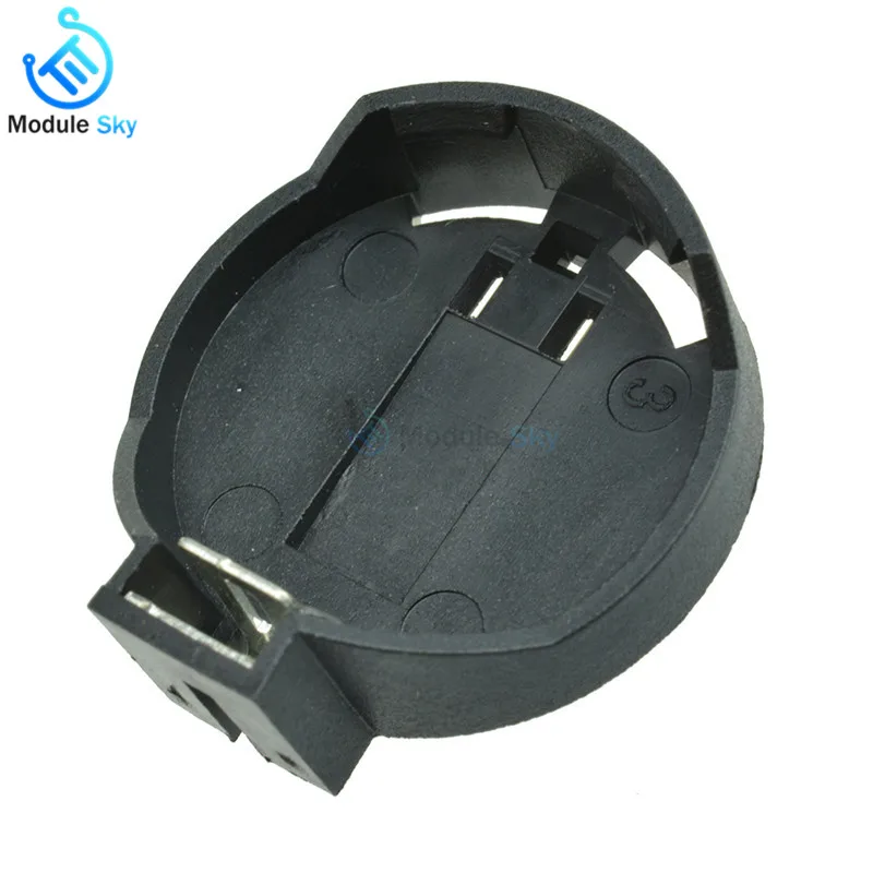 

10Pcs CR2025 CR2032 3V Button Coin Cell Battery Socket Holder Case mini battery storage box Black Color