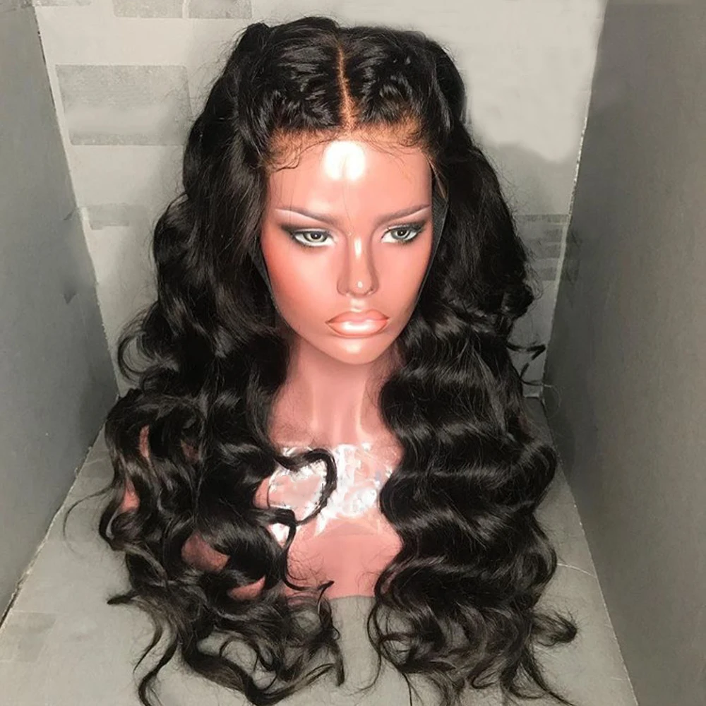 Simbeauty 4X4 шелковая основа на кружеве человеческие волосы парик предварительно выщипанный волнистый шелк топ парик бразильские волосы remy для женщин натуральный черный