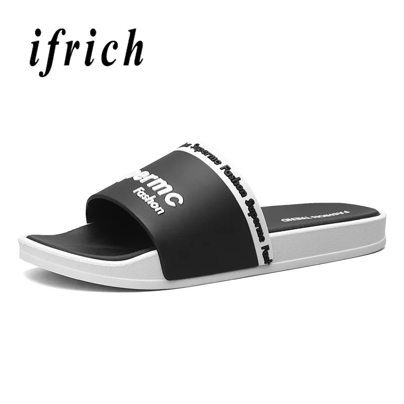 Summer 2019 Men Slippers Outdoor White Red Room Shoe Men Anti Slip Indoor Slippers For Guests Soft Bottom Men Casual Beach Shoes