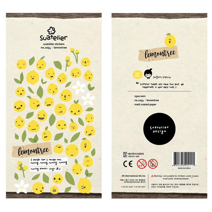 

DIY Stickers Cute Lemon Tree Kawaii Stickers for Diary Scrapbooking Notebook Greeting Card Decoration