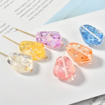 

50pcs 26*18MM Colorful Rein Glitter Straight hole Style Jewelry Irregular shaped Beads Charm Ornament Accessories Beading Craft