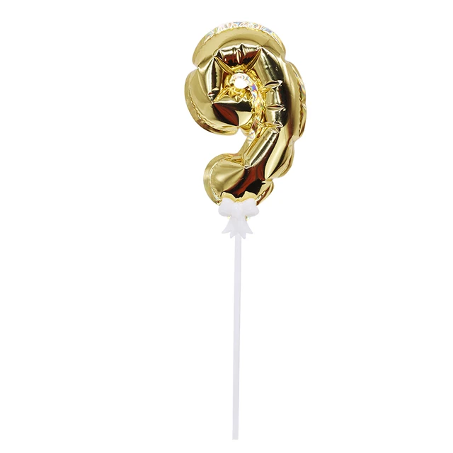 7inch Mini Foil Number Balloons Cake Topper DIY Kids Birthday Cake Flag