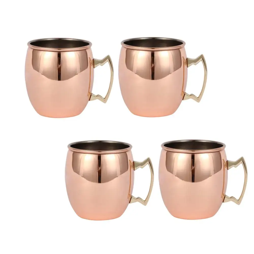 

New 4pcs 550ml 18.6oz Stainless Steel Shot Mugs Hammered Copper plated Moscow Mule Mug Copper Mug