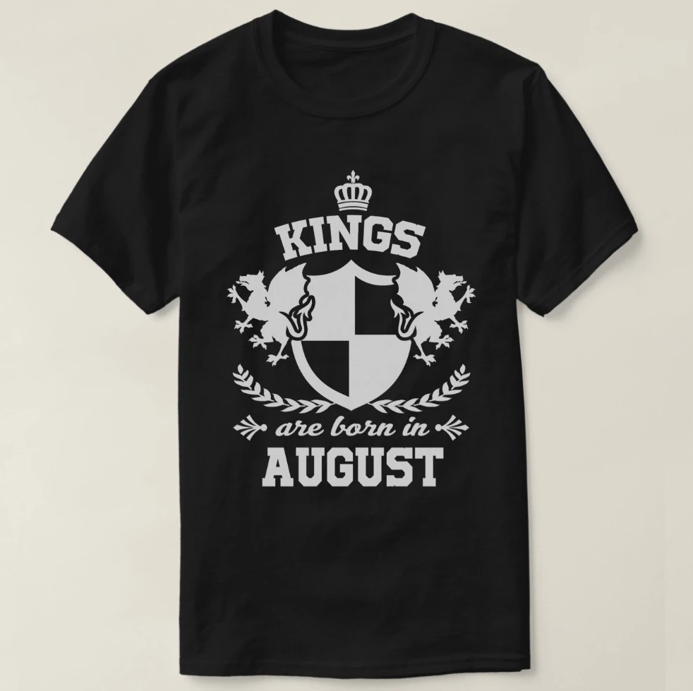 2019 Мужская футболка с принтом хлопковая коротким рукавом KINGS ARE BORN в августе