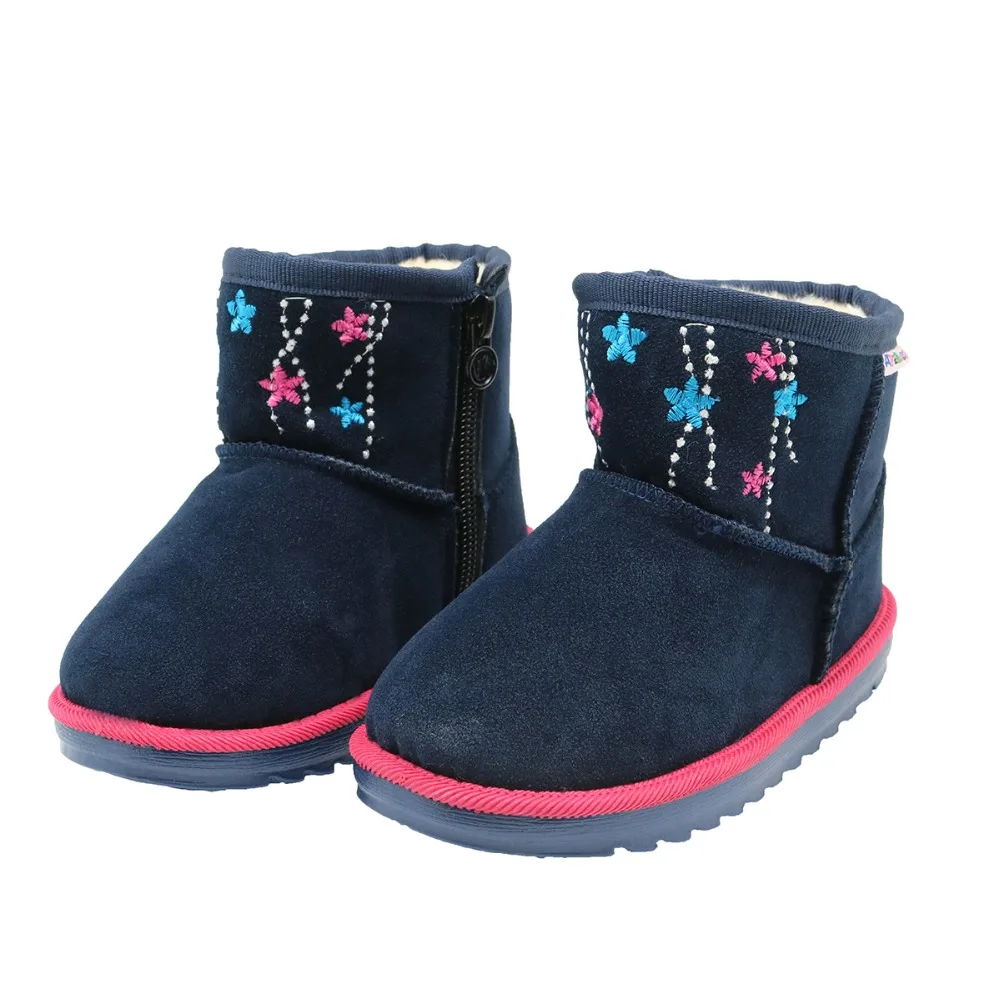 Apakowa/зимние теплые ботинки для мальчиков и девочек; модная обувь на плоской подошве с плюшем; детские зимние ботинки; ботинки для малыша