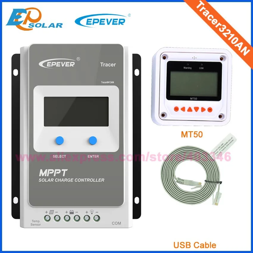 US $24.99 EPEVER Compatible with MT50 function MPPT Solar Charger Controller 30A Tracer 3210AN 30A 12V 24V MPPT SOLAR CONTROLLER
