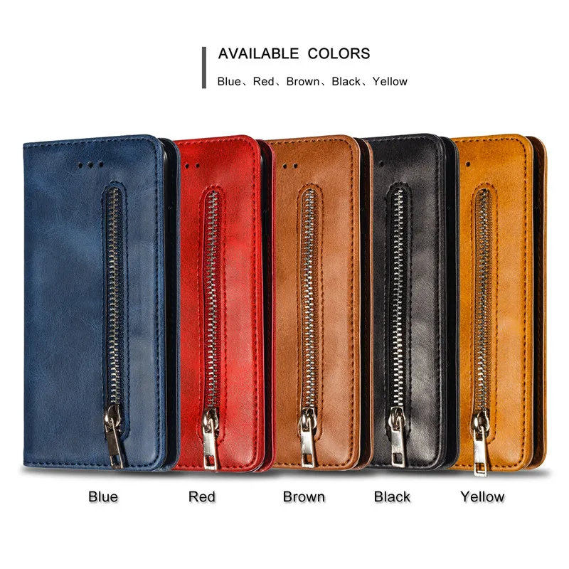 

Wallet phone case for huawei P20 P30 MATE 10 20 LITE PRO Y6 Y7 Y9 2019 NOVA 3E bracket bank card slot magnetic zipper flip cover