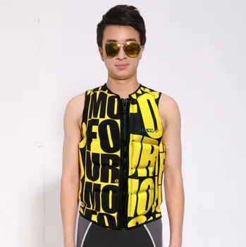 

Hisea adult life vest swimming jacket surfing snorkeling strong buoyancy sailboat professional lifejacket Letter printing cool