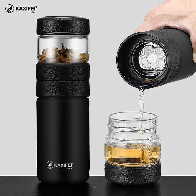 Goedkoop ZOOOBE 2018 Creative Thermos Vacu uuml;m Mok Ge iuml;soleerde Rvs Fles Met Multifunctionele Glas Thee Kop en Filter Man Gift