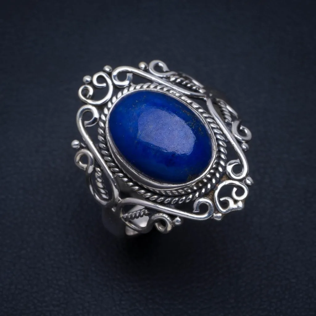 

Natural Lapis Lazuli Handmade Unique 925 Sterling Silver Ring 9.5 A4069