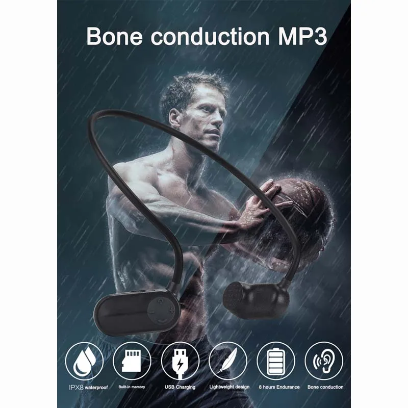 

Volemer V31 Bone Conduction HIFI MP3 Player APT-X + IP8 Waterproof Swimming Outdoor Sport Earphone with USB MP3 Music Player